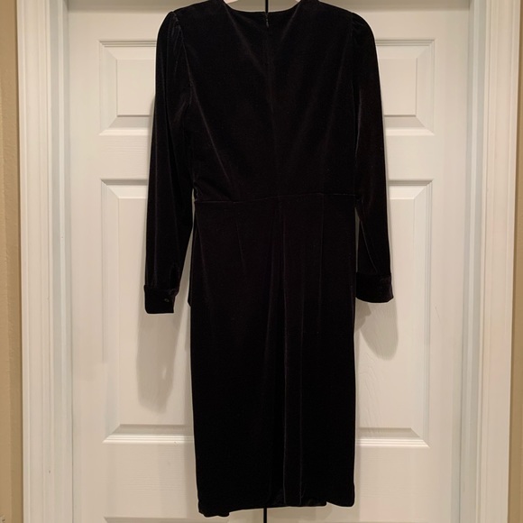 Alex Marie Black Velvet Midi Dress Size 6 - Picture 5 of 6